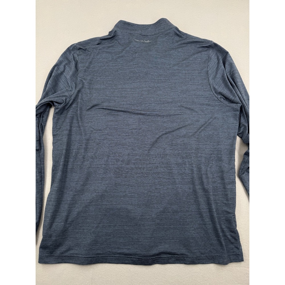 TravisMathew Mens XXL Heather Navy Blue Quarter Zip Golf Pullover Lightweight - Picture 8 of 10